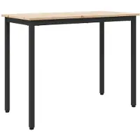 vidaXL Tafel Naturel 100 x 50 x 77 cm Engineered hout en staal