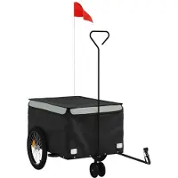 vidaXL Fietstrailer 30 kg ijzer zwart en grijs