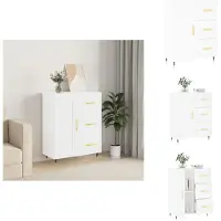 vidaXL Dressoir 69,5x34x90 cm bewerkt hout wit