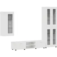 vidaXL Tv-meubelset FLORIN 3 st Hoogglans wit Bewerkt hout