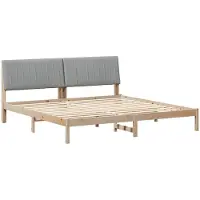 vidaXL Bedframe met hoofdeinde Bruin 200 x 200 cm Massief grenenhout