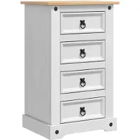 vidaXL Nachtkastje Corona Wit 53 x 39 x 84 cm Massief grenenhout