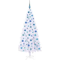 vidaXL Kunstkerstboom met 300 LED Wit 180 cm PVC en Staal