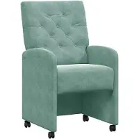 vidaXL Eetkamerstoelen met wielen 2 st Fluweel Zeegroen