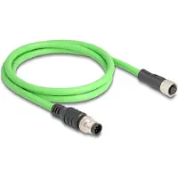 DeLOCK M12 8-pins A-gecodeerde industriële netwerk verlengkabel | CAT5e | PUR | 1 meter