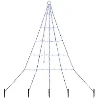 vidaXL LED Kerstboom met Grondspikes met 112 LED Blauw 182 cm Metaal