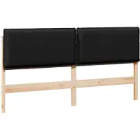 vidaXL Gestoffeerd hoofdbord met hoofdeinde Natuurlijk en zwart 200 cm