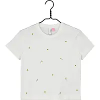 Vero moda GIRL gebloemde T-shirt wit Meisjes Katoen Ronde hals Bloemen - maat 134/140