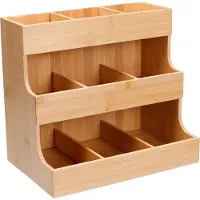 Excellent houseware Keuken Organizer Bamboe 26x17x24cm Bruin bruin Hout
