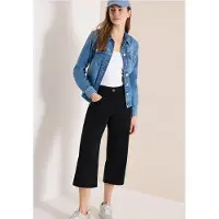 Cecil Dames 7/8 High Waist broek met uitlopende pijpen in Loose Fit - Zwart - 36