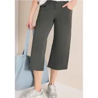 Cecil Dames 7/8 High Waist broek met uitlopende pijpen in Loose Fit - Groen - 38