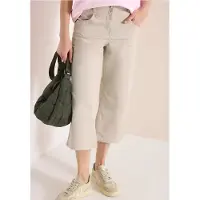 Cecil Dames 7/8 High Waist broek met uitlopende pijpen in Loose Fit - Beige - 31