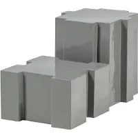 Woood Jasmir Bijzettafels - Metaal - Grijs - Set Van 2