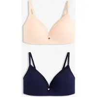 Bonprix Voorgevormde bh zonder beugel met biologisch katoen (set van 2) maat 70