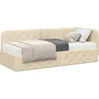 vidaXL Hoek Bed Frame Crème 80 x 200 cm Stof