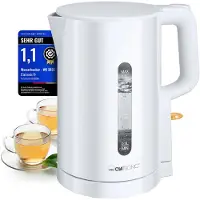 Clatronic Waterkoker, 1,7 liter | Vrij van BPA | 2200W | Bediening met één hand | Waterniveau-indicator | Waterkoker | Oververhittingsbeveiliging | Model: WK 3835, wit