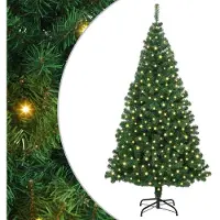 vidaXL Kunstkerstboom Groen 180 cm PVC en Staal en Kunststof