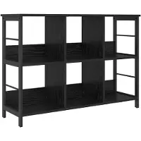 vidaXL Boekenplank 6-laags 82 x 32 x 144.5 cm Bewerkt hout Zwart Eiken