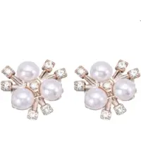 Charme Bijoux Clip oorbellen -Lily-Rose -parel -goudkleurig vol kunststof 2 cm- allergievrij- Geen gaatje-