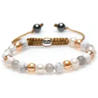 Karma Armband Spiral Best Beige White Crystal