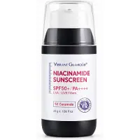 VIBRANT GLAMOUR – Zonnebrand SPF 50 Gezicht – Niacinamide – UVA & UVB Bescherming – Tegen Pigmentvlekken & Roodheid – Hydraterende Zonnecrème – Zonder Witte Waas