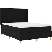vidaXL Boxspring bed met LED-stripverlichting Zwart 160 x 200 cm Stof