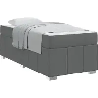vidaXL Bedframe met matras Donkergrijs 90 x 200 cm Stof