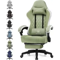 GTPLAYER - Gamingstoel Ergonomisch - Met Veerzitkussen en Voetensteun - Groen