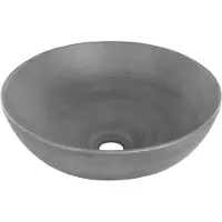 Differnz Slim waskom - Ø 40 cm - keramiek - betonlook - donker grijs
