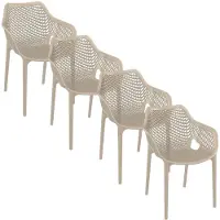 Garden Impressions Air XL design tuinstoel taupe - 4 stuks