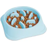 Yummie Slow Feeder Hond – Anti Schrokbak Honden – Voerbak tegen Schrokken – Antislip – 20 cm – Blauw [60061A]