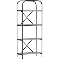 vidaXL Boekenplank 4-laags 60 x 30 x 146 cm Bewerkt hout Grijs Sonoma