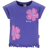 B.NOSY gebloemde T-shirt paars Meisjes Stretchkatoen Bloemen - maat 116