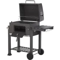 Beliani PAVLOF - Houtskoolgrill - Grijs - Staal