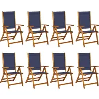 vidaXL Tuinstoelen inklapbaar 8 st massief acaciahout en textileen