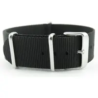 Kaiser Premium Black Nato strap 22mm - Horlogeband Zwart