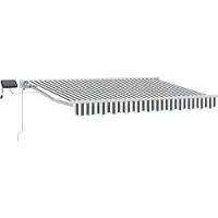 vidaXL Handbediende luifel met LED's Antraciet en Wit 3 x 2,5 m