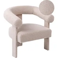 Beliani ILBRO - Fauteuil - Lichtbeige - Bouclé