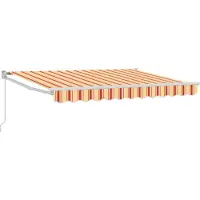 vidaXL Uitschuifbare luifel Geel, Oranje en Wit 3,5 x 2 m