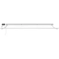 vidaXL Handbediende luifel met LED's Beige en Wit 4 × 3 m