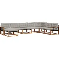 vidaXL Buiten bank set 8 st Natuurlijk en Licht Grijs