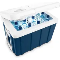 Ren Elektrische koelbox 12 en 230 volt - Elektrische koelbox - Koelbox - 39L - Metaalblauw - ‎56cm x 38cm x 42cm
