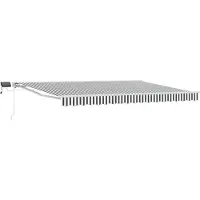 vidaXL Handbediende luifel met LED's Antraciet en Wit 4 × 3 m