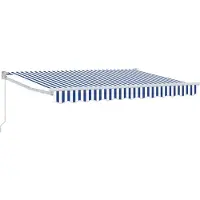 vidaXL Uitschuifbare luifel Blauw en Wit 3,5 x 2 m