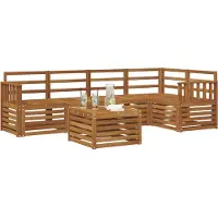 vidaXL Buiten bank set 6 st Naturel Polyester