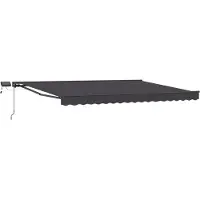 vidaXL Handbediende luifel met LED's Antraciet 5 × 3,5 m