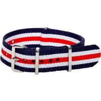 Kaiser Premium Navy Blue Red White - Nato strap 20mm - Stripe - Horlogeband Blauw Rood Wit