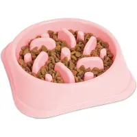 Yummie Slow Feeder Hond – Anti Schrokbak Honden – Voerbak tegen Schrokken – Antislip – 20 cm – Koraalkleur [60061B]