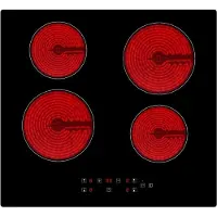 Ren Elektrische Kookplaat 4 Pits - Elektrische Fornuis - Elektrische Kookplaat Vrijstaand - 4 Kookzones - Kinderslot - Zwart - ‎52cm x 59cm x 6cm