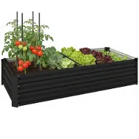 Outsunny tuinbed - Gegalvaniseerd staal - 150 x 70 x 30 cm - Donkergrijs